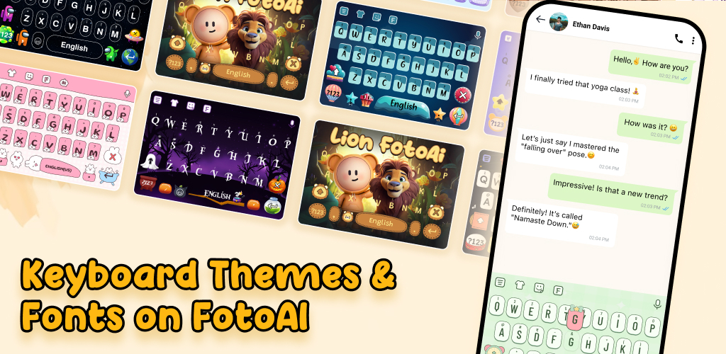 Discover Unique Keyboard Themes & Fonts on FotoAI