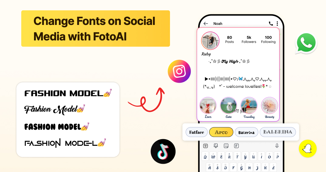 Change Fonts on Social Media with Fotoai