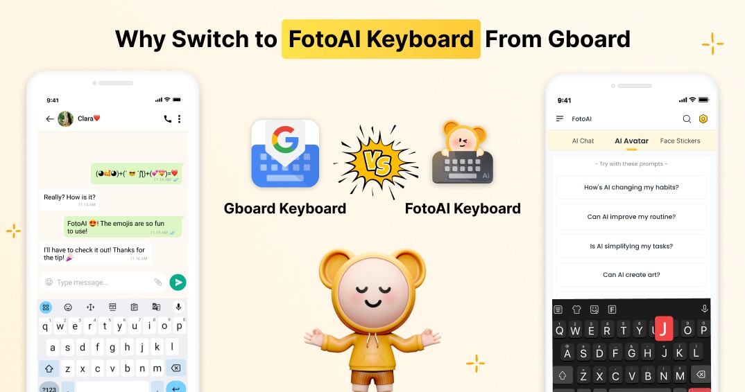 Switch to FotoAI Keyboard From Gboard