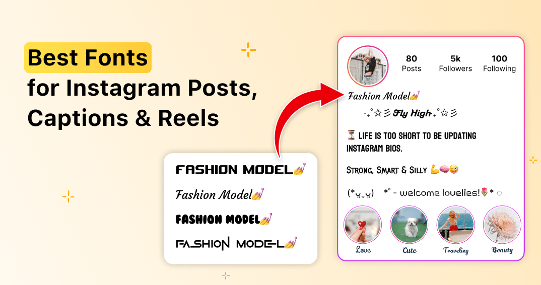 Best Fonts for Instagram Posts, Captions, Reels